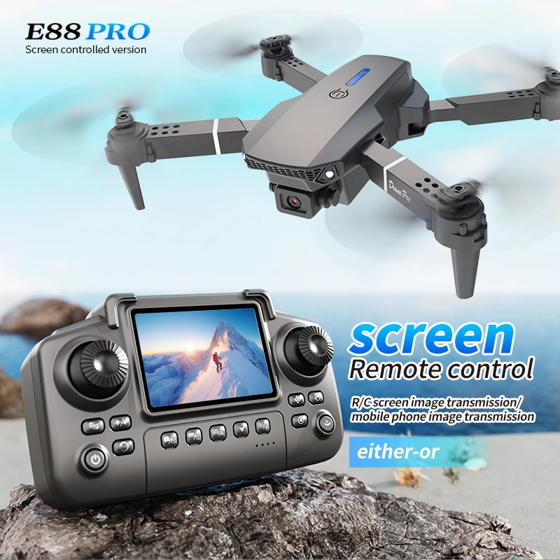 Drone Photogrammetry - Profesjonalny dron E88 PRO z ekranem,